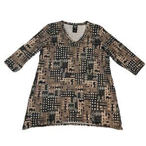 Pure Essence Women’s Tunic XL Lagenlook Artsy Pockets Made In Canada